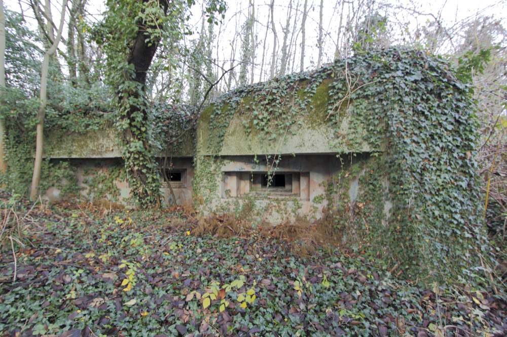 Ligne Maginot - OBSERVATOIRE Est des CERISIERS ( Blockhaus pour arme infanterie ) - Vue d'ensemble de la chambre de tir coté sud, avec sa façade en échelons refusés  