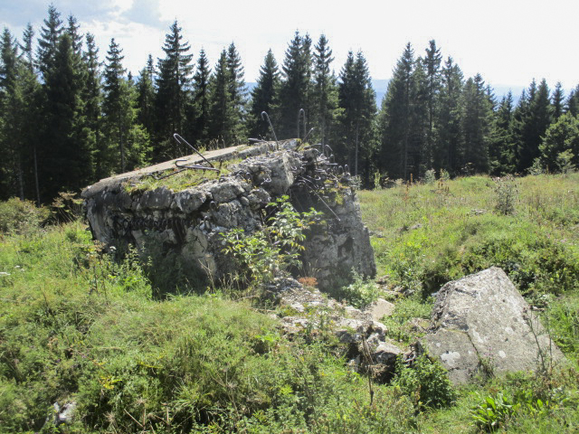Ligne Maginot - GRAND TAUREAU - (Blockhaus pour arme infanterie) - Blockhaus, desservi par 2 tranchées, situé à 1323 mètres d'altitude.