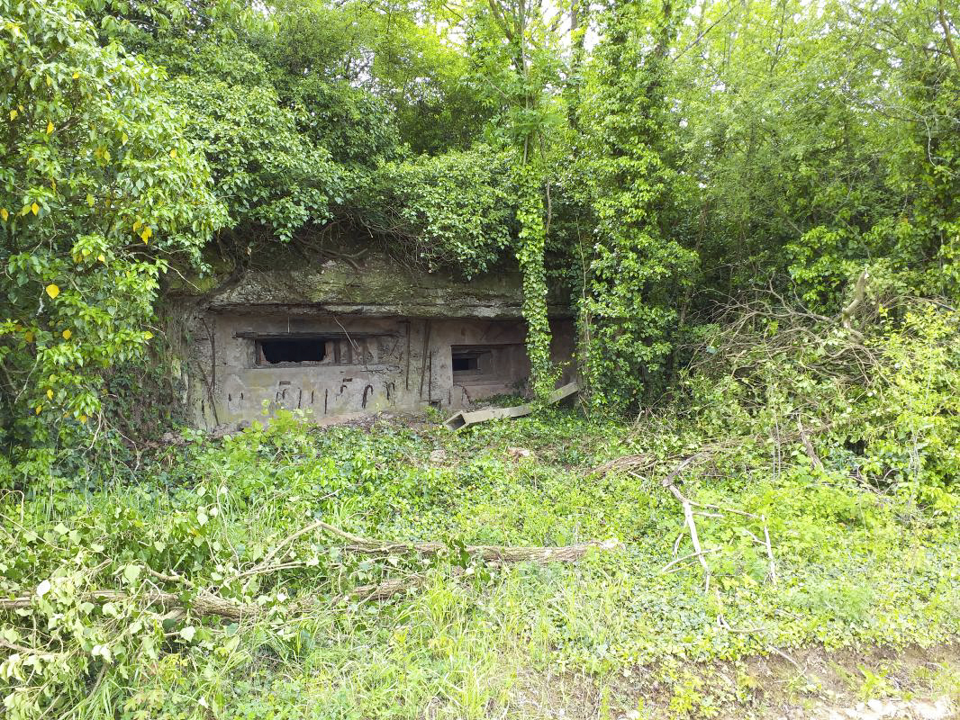 Ligne Maginot - KUBELMUEHLE 1 (AVANT POSTE) - (Blockhaus pour canon) - La façade de la chambre de tir mitrailleuse et AC 47