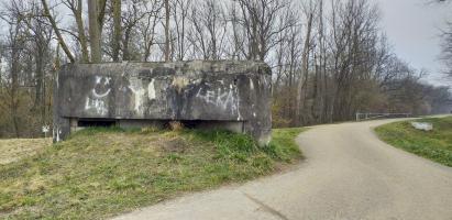 Ligne Maginot - WANTZENAU DIGUE 6 - (Blockhaus pour arme infanterie) - Entrée et créneau sud (remblayés)