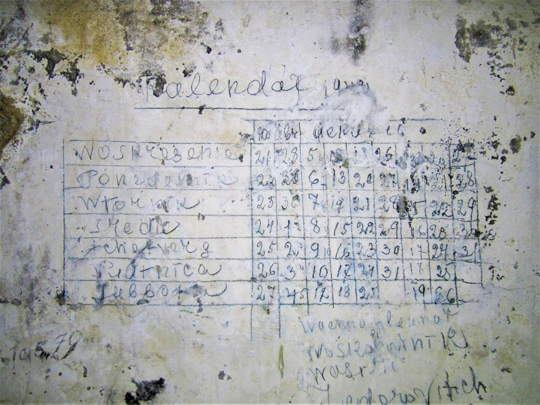 Ligne Maginot - PETIT REDERCHING - (Abri) - Calendrier de prisonniers soviétiques 1943