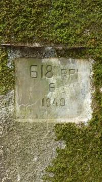 Ligne Maginot - A - BOIS RIGAULT - (Blockhaus pour canon) -  Le cartouche de fabrication ( 618 ème Régiment de pionniers ) 6 ème compagnie 

