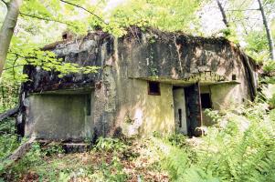 Ligne Maginot - GUNSTHAL COL OUEST - (Blockhaus pour arme infanterie) - Vue sur l'entrée et les deux créneaux FM