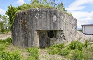 Ligne Maginot - WIDSAL Sud (Blockhaus pour arme infanterie) - Vue coté entrée
Noter les destructions faites