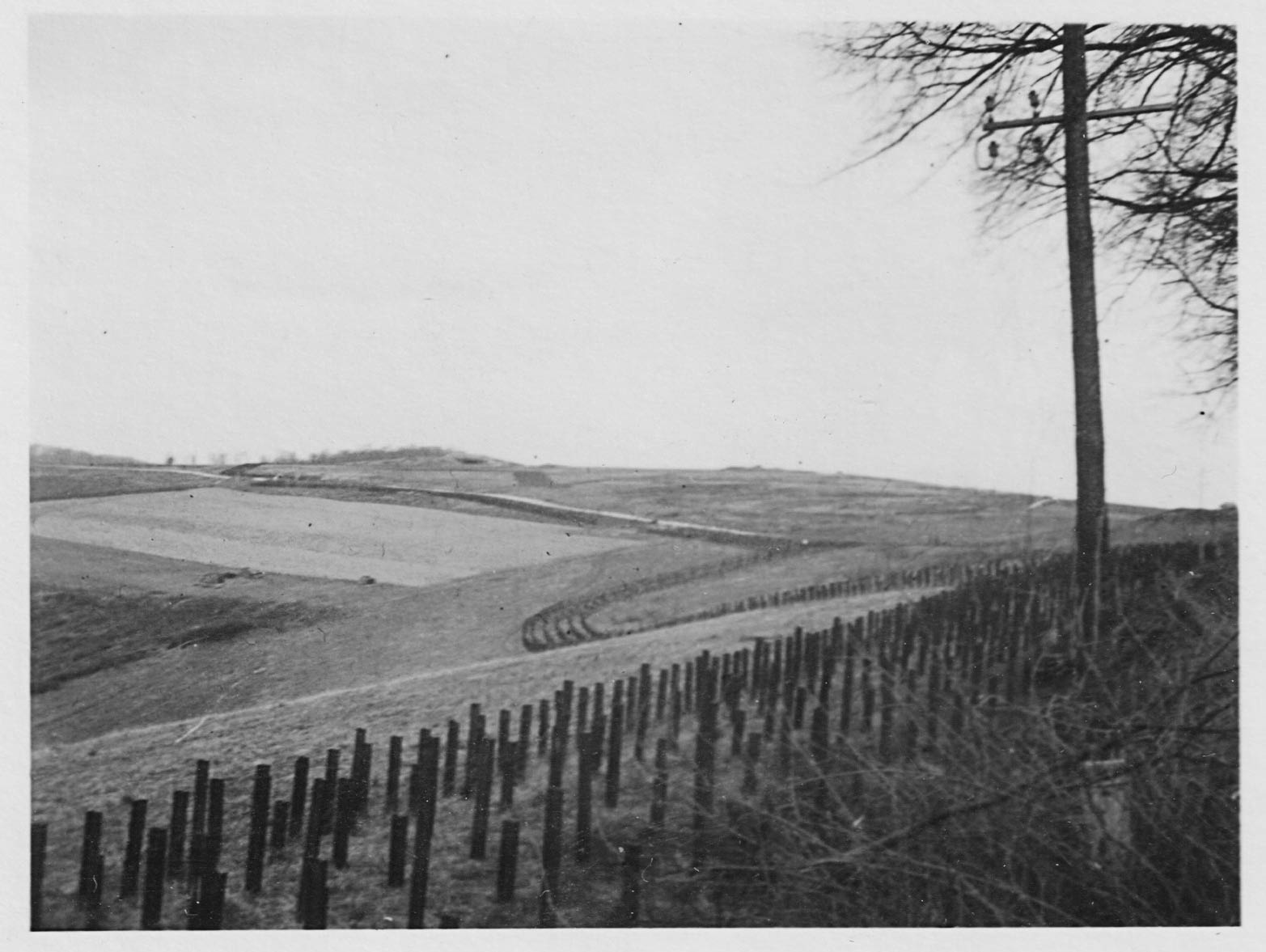 Ligne Maginot - FREUDENBERG - (Observatoire d'artillerie) - Vue sur les blocs du Schiesseck et la route de Schorbach depuis l'observatoire du Freudenberg.