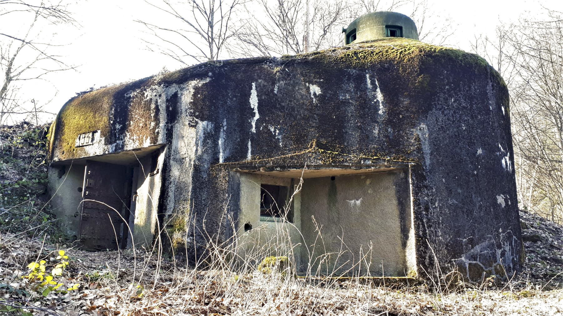 Ligne Maginot - GUNSTHAL COL EST - (Blockhaus pour arme infanterie) - Vue sur l'entrée et le créneau FM principal
