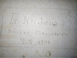 Ligne Maginot - M14 - GUNSTHAL 2 - (Blockhaus pour arme infanterie) - Graffiti de soldat allemand daté du 9/5/1944