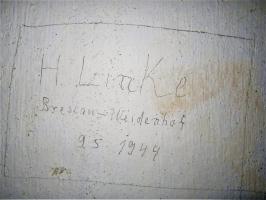 Ligne Maginot - M14 - GUNSTHAL 2 - (Blockhaus pour arme infanterie) - Graffiti de soldat allemand daté du 9/5/1944