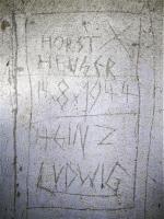 Ligne Maginot - SPIESS 1 - (Blockhaus pour arme infanterie) - Graffiti allemand 'Horst Heuser' et 'Heinz Ludwig' daté du 14/08/1944