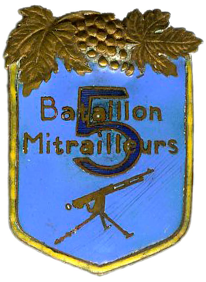 Ligne Maginot - 5° Bataillon de mitrailleurs - Insigne - Insigne du 5° BM (Bataillon de Mitrailleurs)