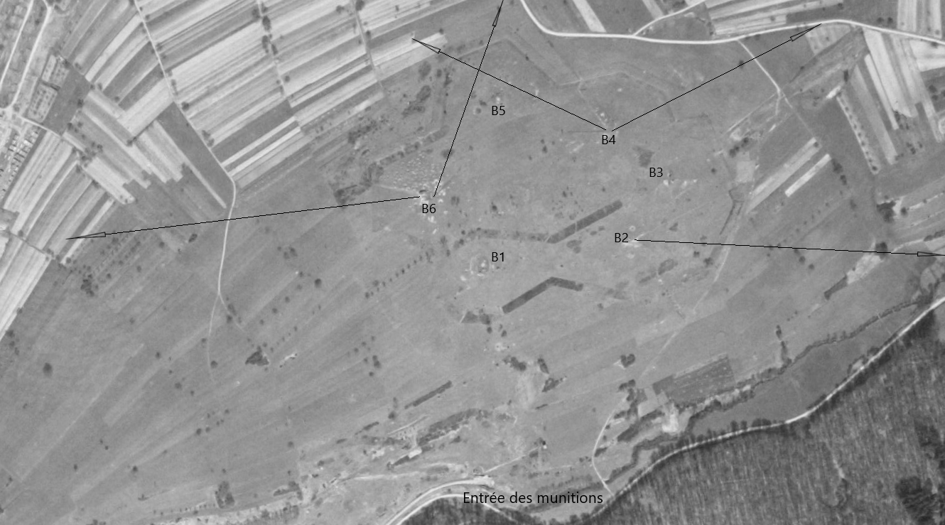 Ligne Maginot - FOUR A CHAUX - FAC - (Ouvrage d'artillerie) - Direction de tir des cloches JM et de la casemate du bloc 6 (2 JM et canon de 47)
