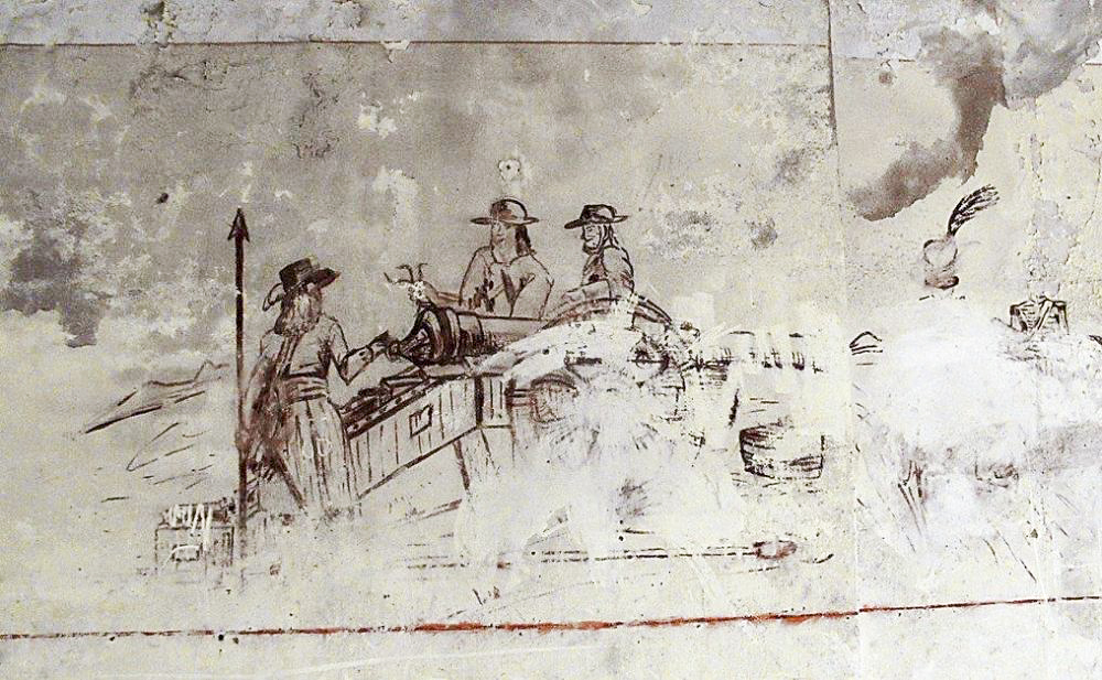 Ligne Maginot - LANGENSOULTZBACH - (Camp de sureté) - Peinture murale du casernement