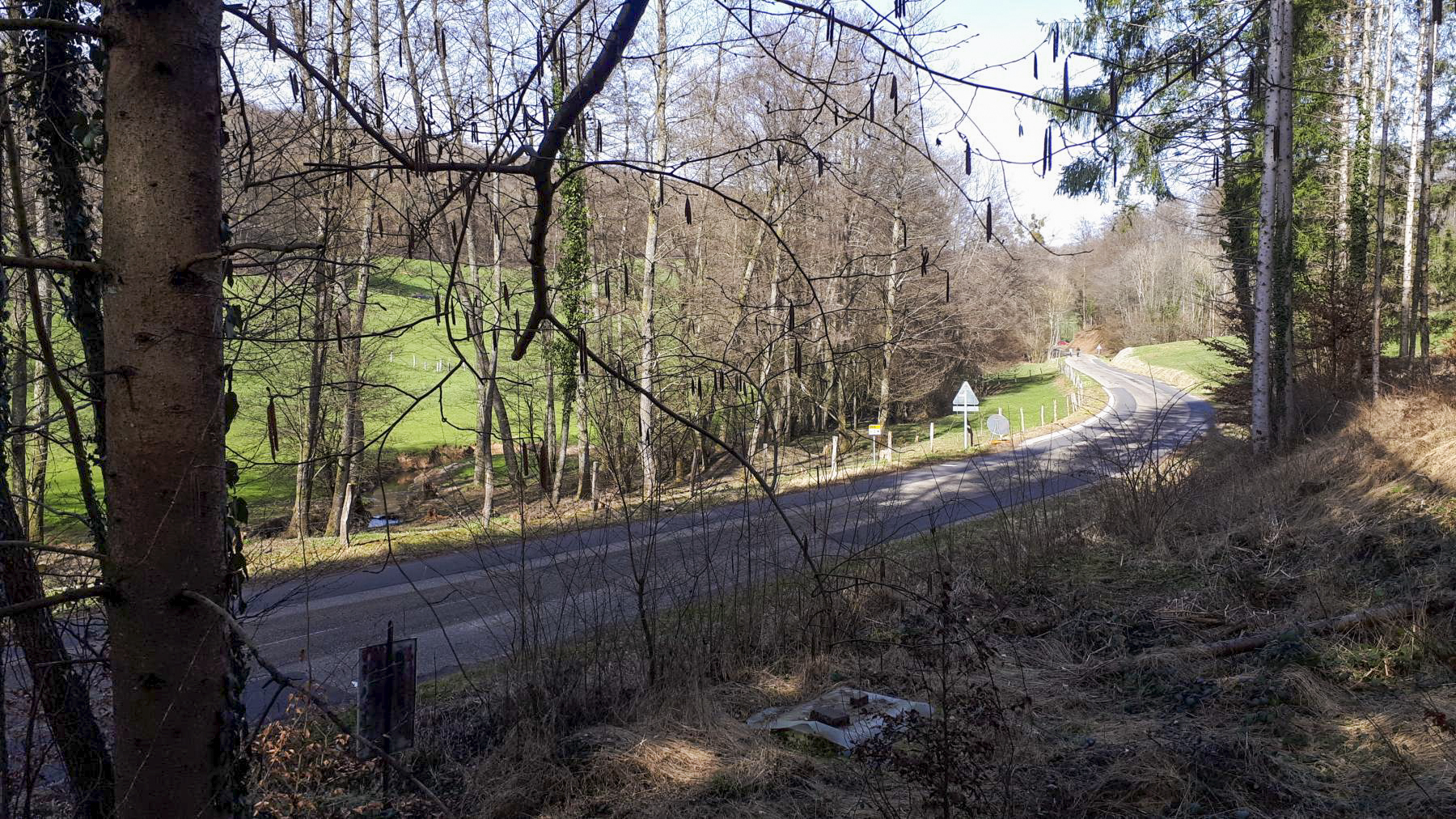 Ligne Maginot - SCHMELZBACH OUEST - (Casemate d'infanterie) - Direction de tir de la casemate dans la vallée du Schmelzbach
