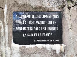Ligne Maginot - BAMBESCH - A35 - (Ouvrage d'infanterie) - Plaque commémorative