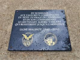Ligne Maginot - EINSELING - A36 - (Ouvrage d'infanterie) - Plaque commémorative