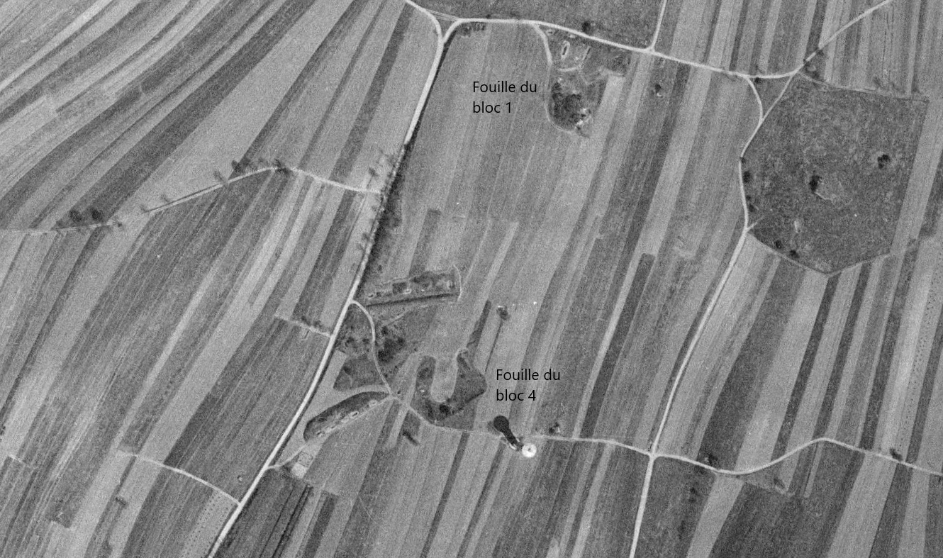 Ligne Maginot - OBERROEDERN - (Ouvrage d'artillerie) - Les fouilles des blocs 1 (mortier de 81) et 4 (entrée mixte)