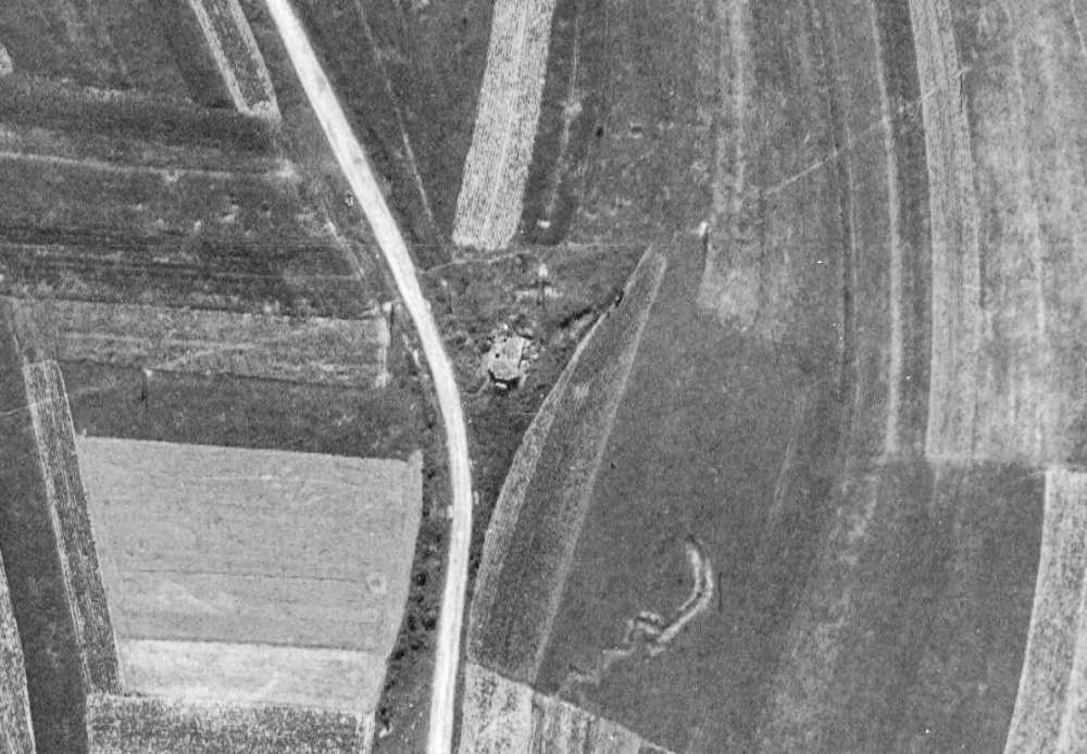 Ligne Maginot - LOUTZVILLER - (Poste GRM - Maison Forte) - Photo aérienne 1946