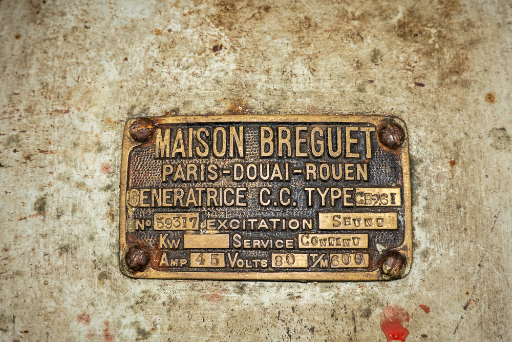 Ligne Maginot - SAINT OURS HAUT (SOH) - (Ouvrage d'artillerie) - Usine électrique
Plaque de génératrice Bréguet