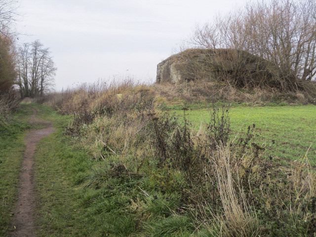 Ligne Maginot - B491 - NOTRE DAME - (Blockhaus pour canon) - Situé dans son environnement, visible du sentier pédestre (tracé de l'ancienne voie ferrée dématérialisée Valenciennes Bavay.