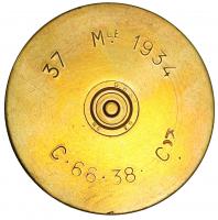 Ligne Maginot - Cartouche de 37 mm - Identifcation - Douille conforme au tracé P219 soit 37 Mle 1934 pour le calibre et le modèle de la douille fabriquée par la compagnie française des métaux usine de Castelsarrasin - Lot 66 de 1938.