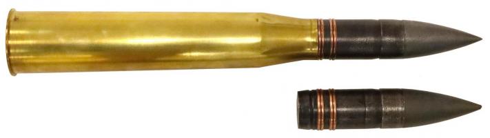 Ligne Maginot - Munition de 37 mm - Cartouche de 37mm mle 34 à boulet de rupture Mle 1936.