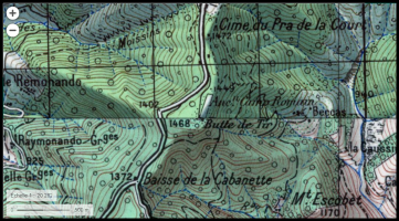 Ligne Maginot - BAISSE DE CABANETTE -STAND DE TIR - (Stand de tir) - Carte  IGN de 1950