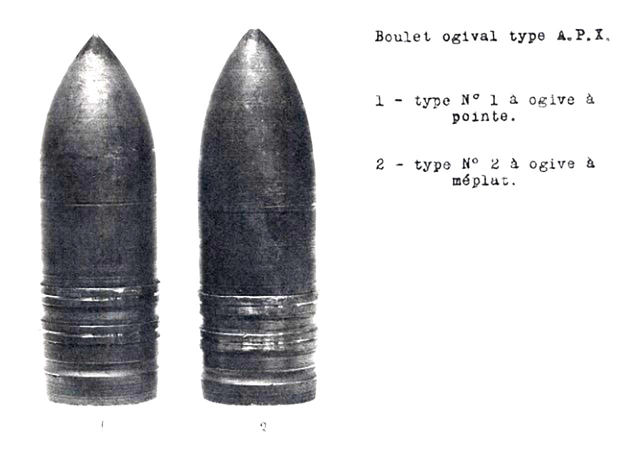 Ligne Maginot - Munition de 37 mm - Boulet ogival type APX