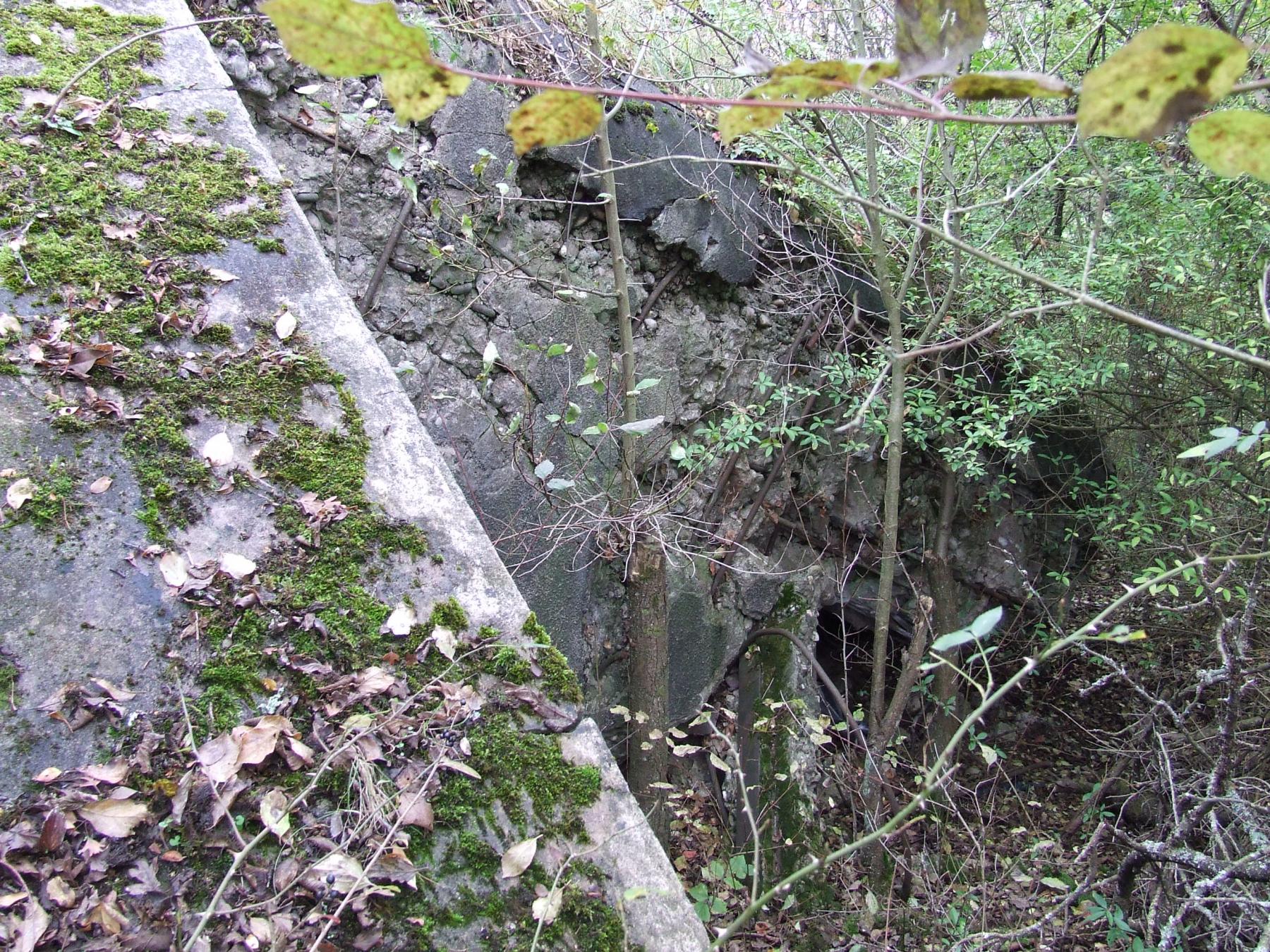 Ligne Maginot - C12B - COLLINE ROUGE - (Blockhaus pour canon) - Les restes du blockhaus détruit.