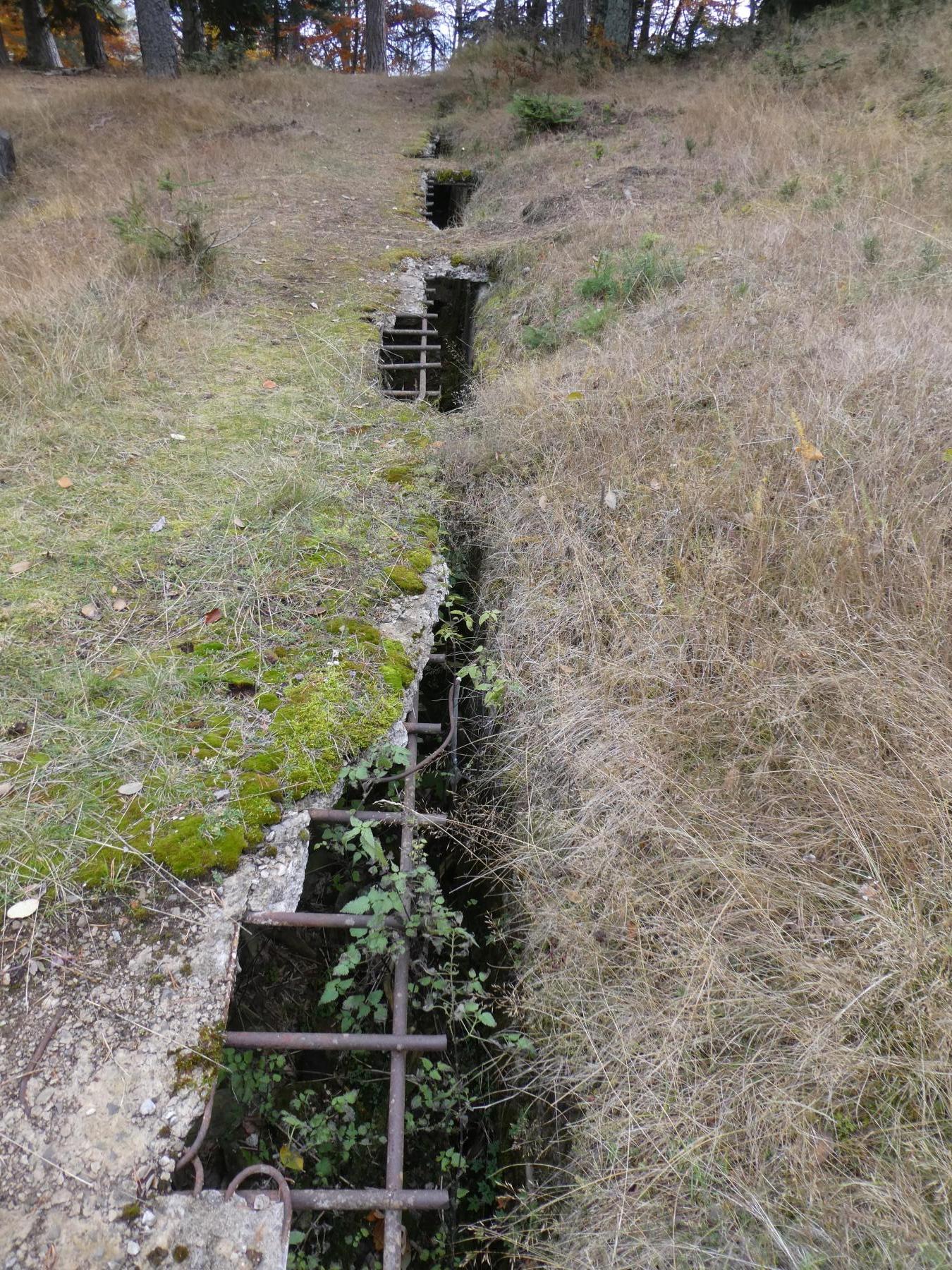 Ligne Maginot - BAISSE DE CABANETTE -STAND DE TIR - (Stand de tir) - La tranchée couverte pour les cibles, devant la butte