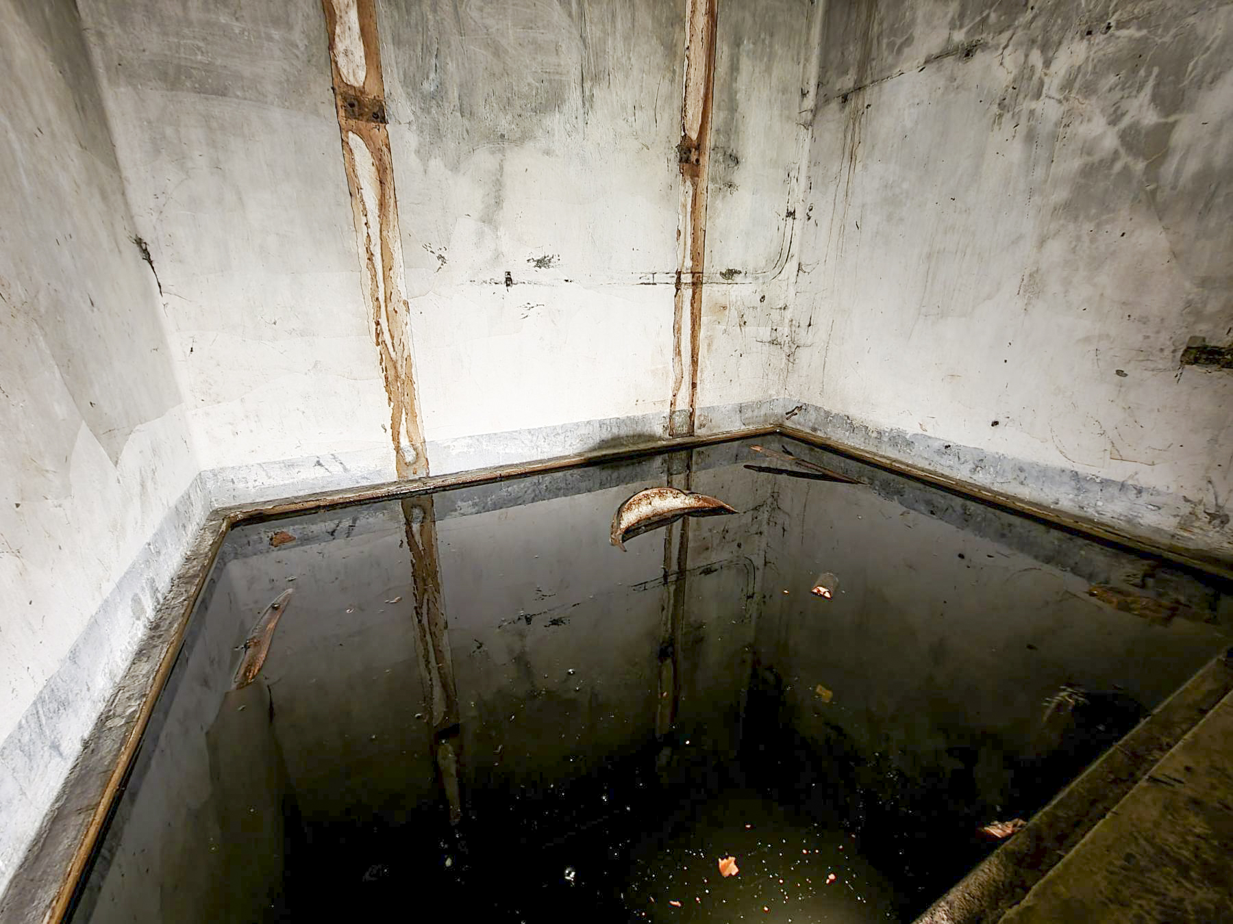 Ligne Maginot - E' - (Chambre de coupure - Avec central) - La chambre de coupure se remplit d'eau. 
Elle sera probablement inondée d'ici quelques années.