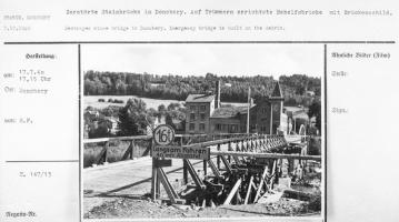 Ligne Maginot - 31LM - (DMP - Dispositif de Mine Permanent) - Cliché allemand de juillet 1940 montrant le pont provisoire remplaçant celui détruit par le Génie français