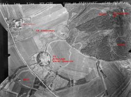 Ligne Maginot - DB28 - (Blockhaus pour canon) - Vue aérienne 
Mission du 12 mars 1940 - FA27 Alt 2000