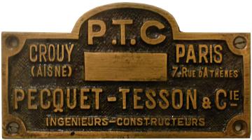 Ligne Maginot - Pecquet Tesson et Cie - Plaque constructeur