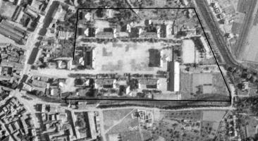 Ligne Maginot - QUARTIER AIME - (Camp de sureté) - Photo aérienne de 1945 permettant de visualiser l'étendue des constructions.