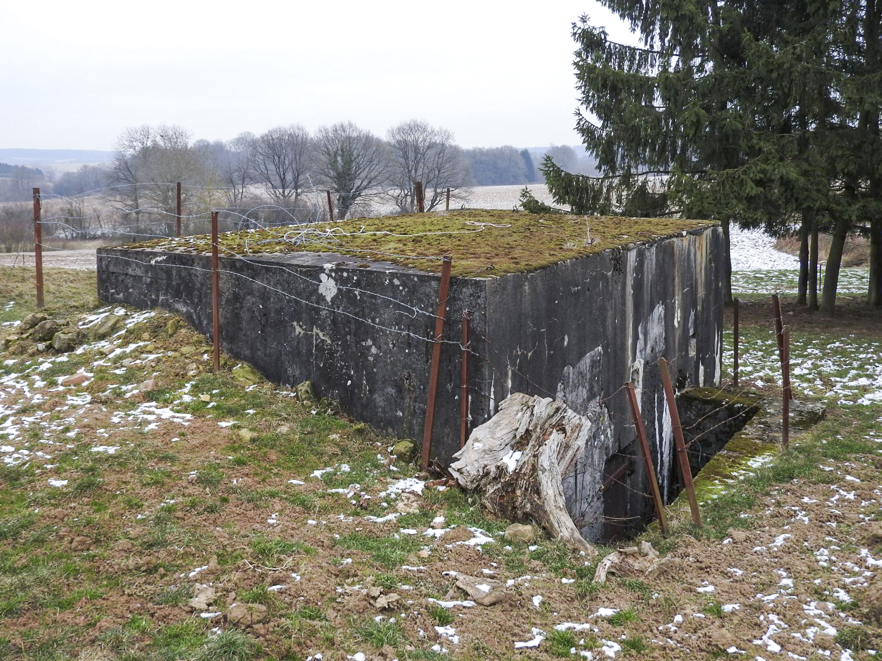 Ligne Maginot - KUHFELDER 2 - (Blockhaus pour arme infanterie) - La façade arrière du blockhaus et l'entrée.