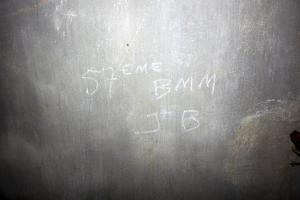 Ligne Maginot - CHENES BRULES - X23 - (Abri) - Graffiti à la craie dans une chambrée.
Le 57e BMM était stationnée dans la région de Kemplich en octobre 1939