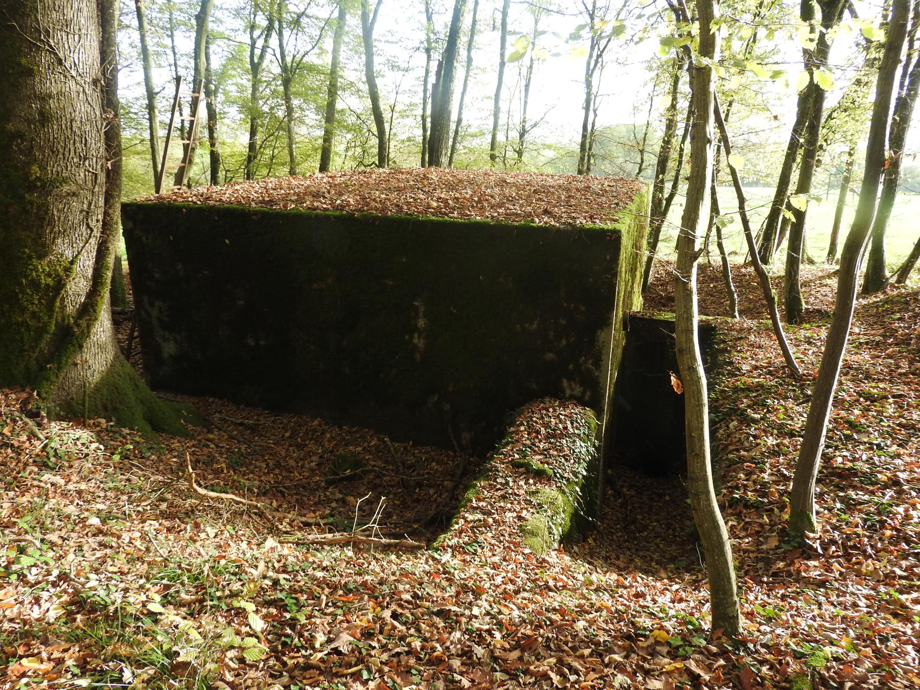 Ligne Maginot - BB35 - (Blockhaus pour arme infanterie) - L'arrière du blockhaus et son entrée à droite.
