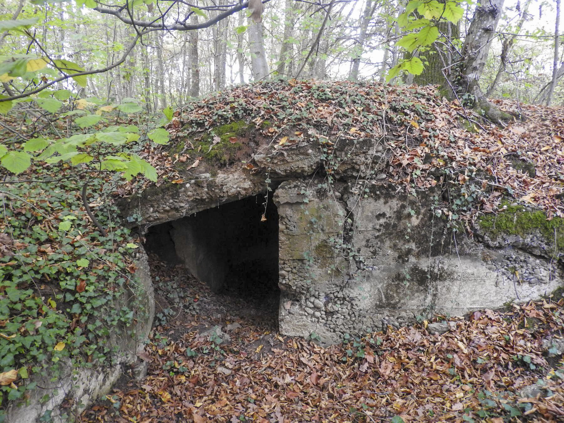 Ligne Maginot - BOUSSE SUD - (Blockhaus pour arme infanterie) - L'entrée du blockhaus depuis l'abri détruit.