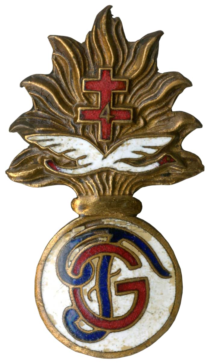 Ligne Maginot - Insigne de gardes frontaliers de la 4° LGRM - Insigne de garde frontalier de la 4° Légion de Garde Républicaine Mobile
