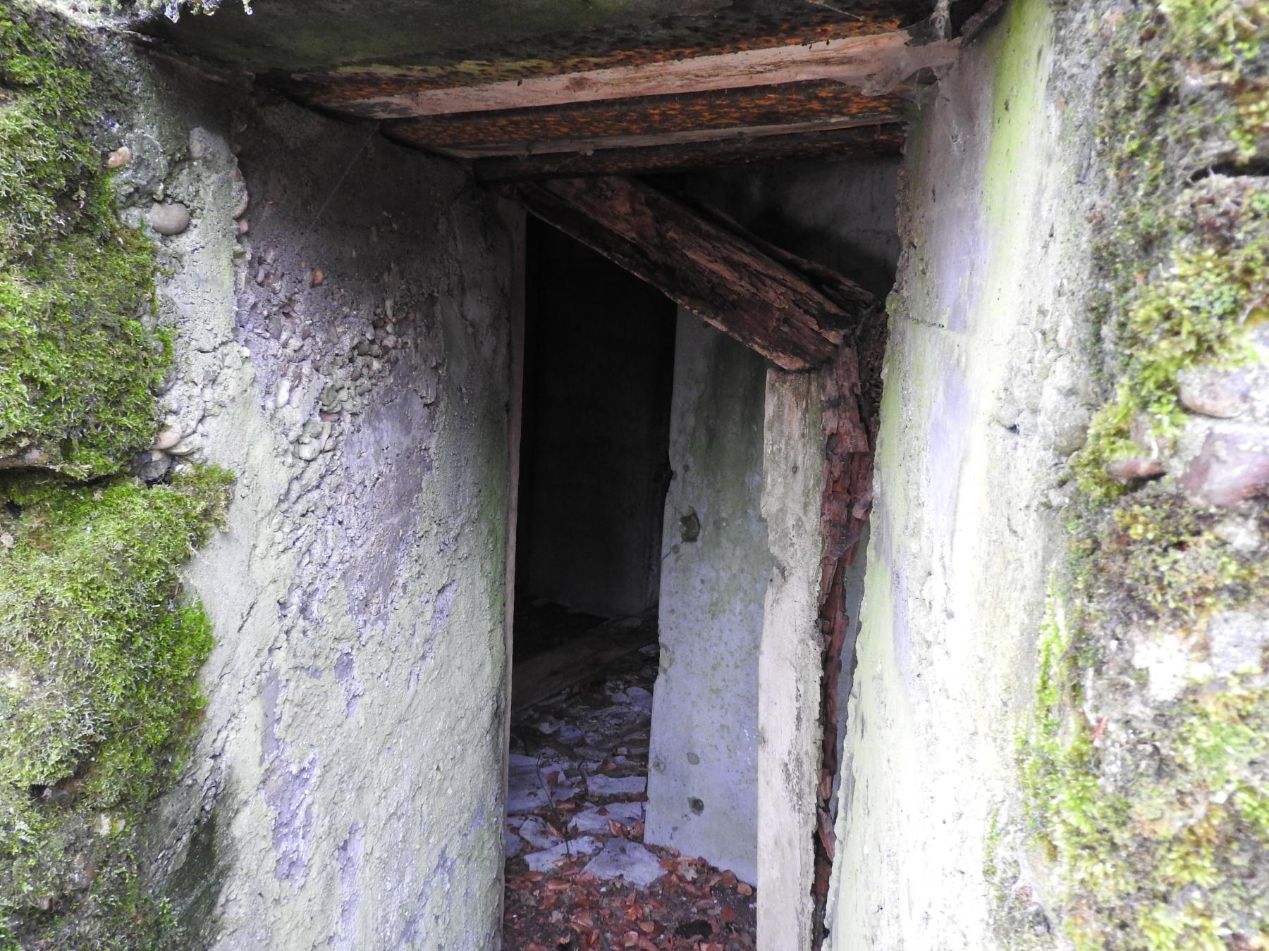Ligne Maginot - BOIS DE KLANG NORD 4 - (Observatoire d'infanterie) - L'entrée de l'observatoire. Une partie du coffrage en bois est encore présent.