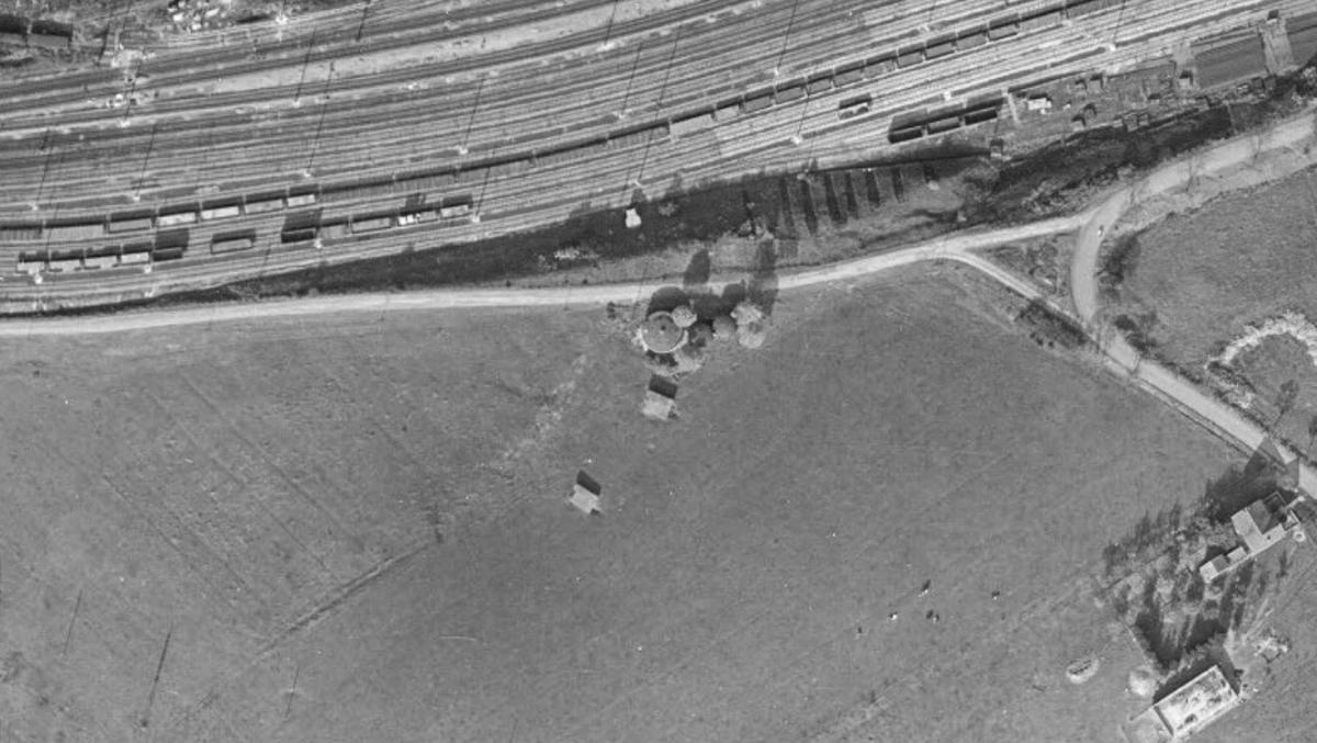 Ligne Maginot - Blockhaus de FONTOY GARE 1 à 3 - Photographie aérienne de 1954
