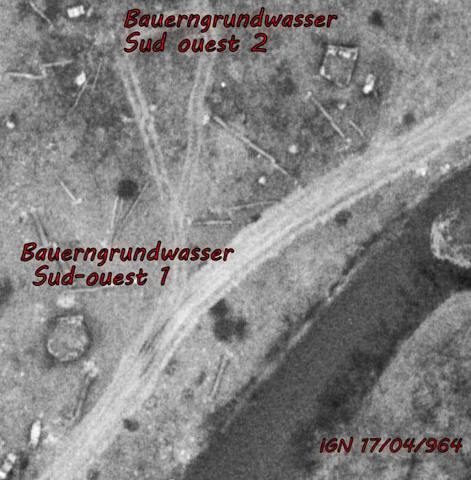 Ligne Maginot - BAUERNGRUNDWASSER SUD OUEST 2 - (Blockhaus pour arme infanterie) - Les blockhaus Bauerngrundwasser Sud-Ouest 1 et 2 en 1964