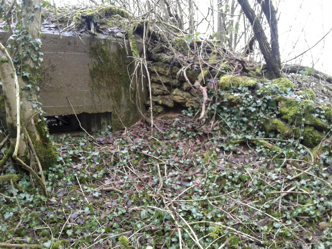 Ligne Maginot - 10B - CHAMP FONTAINE - (Blockhaus pour arme infanterie) - Mur en aile, réalisé en pierres sèches.