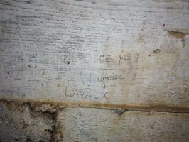 Ligne Maginot - 66TER - BOIS LE SART NORD - (Blockhaus pour arme infanterie) - Intérieur du bloc.
Inscriptions sur le mur de fond (DEFOSSE PERGNIER LAVAUX 1938)