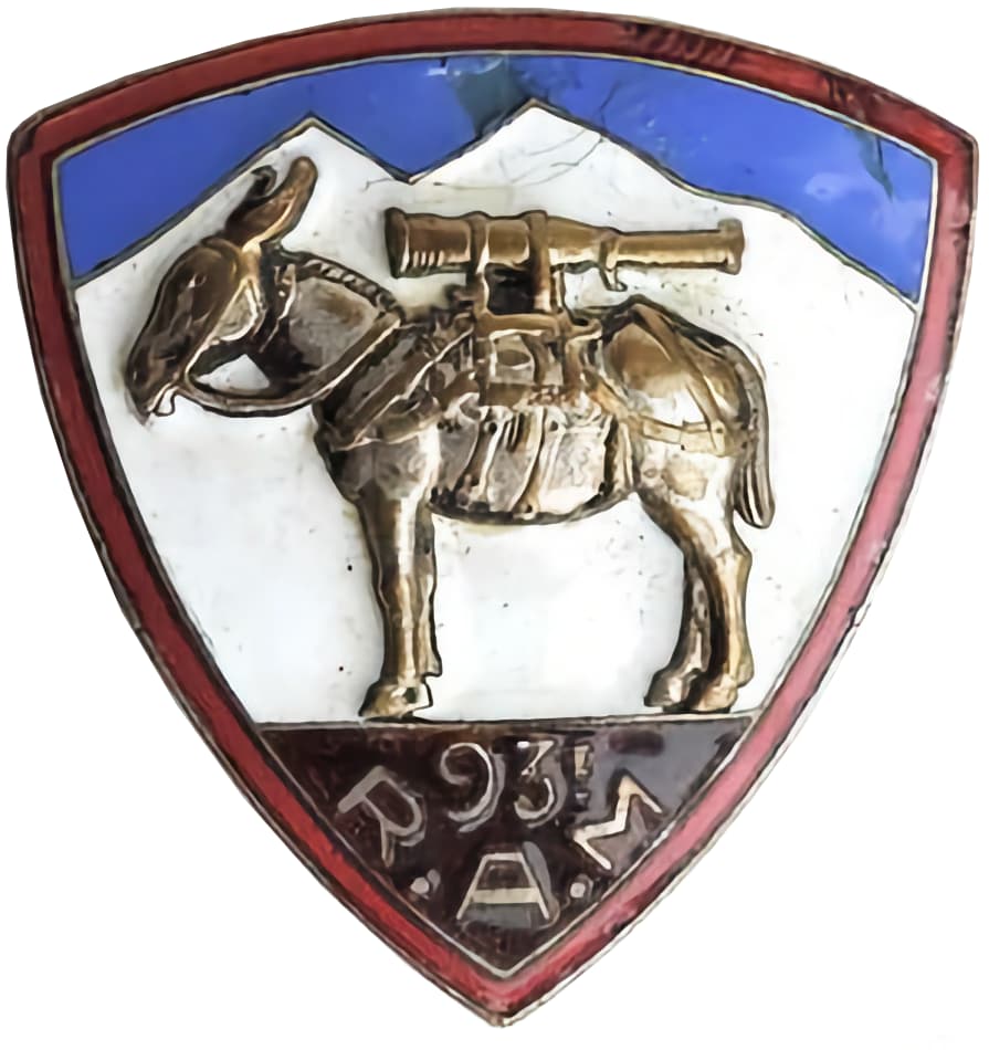 Ligne Maginot - 93° Régiment d'artillerie de montagne  (93° RAM) - Insigne du régiment