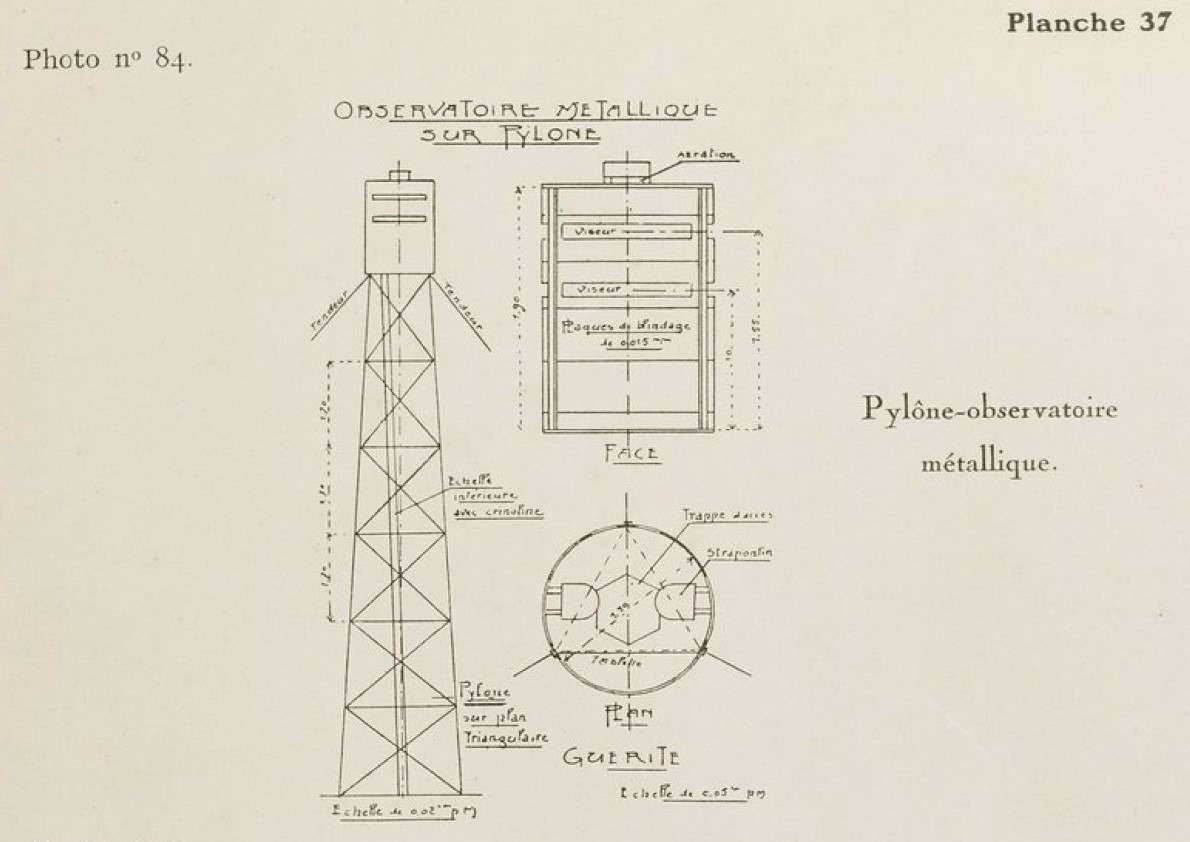 Ligne Maginot - Guérite observatoire sur pylône - Schéma de la notice