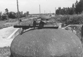 Ligne Maginot - 10BIS/2 - LANGGRUND - (Abri) - Un mortier de 50 de cloche posé sur la cloche