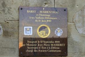 Ligne Maginot - BARST (CHATEAU DE) - (PC de Sous-Quartier) - Plaque commémorative