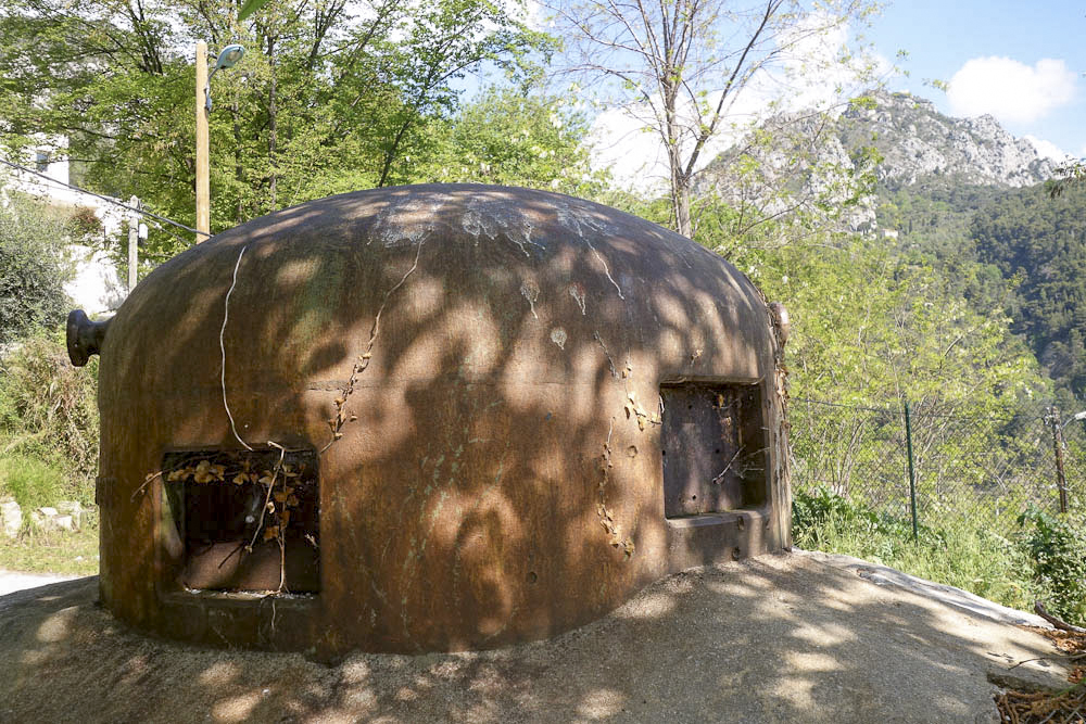 Ligne Maginot - COL DE GARDE (G) - EO10 - (Abri actif) - Bloc 3
Cloche GFM.
On aperçoit en arrière plan la falaise de Sainte Agnès