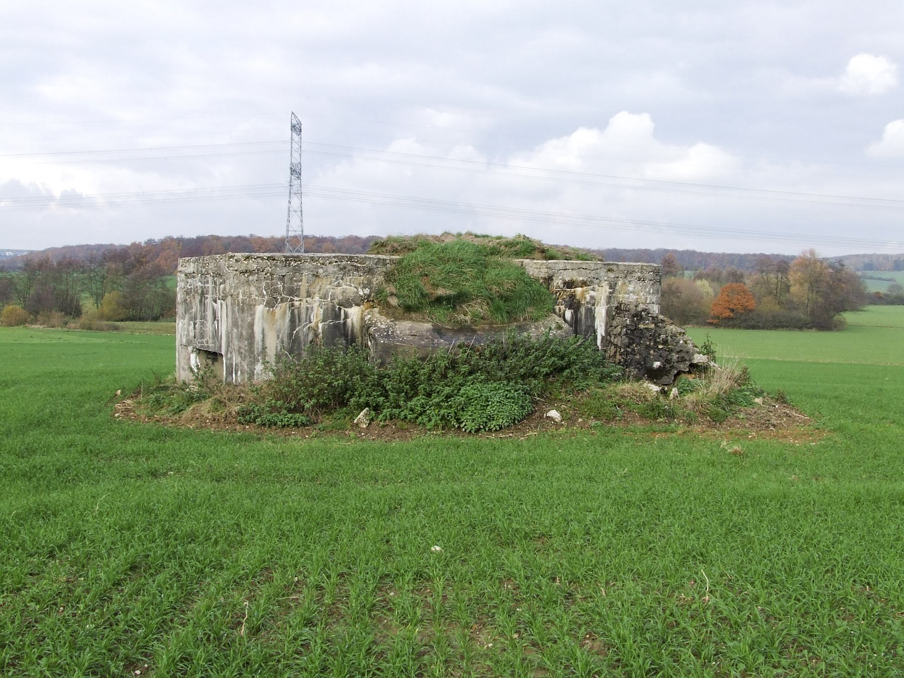 Ligne Maginot - M71B - (Blockhaus pour arme infanterie) - La façade arrière et son entrée protégée.